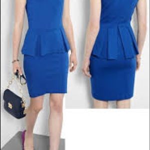 MSGM cobalt blue peplum sleeveless dress